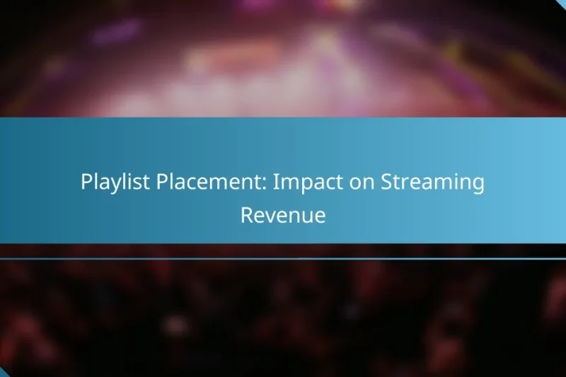 Playlist Placement: Impact on Streaming Revenue