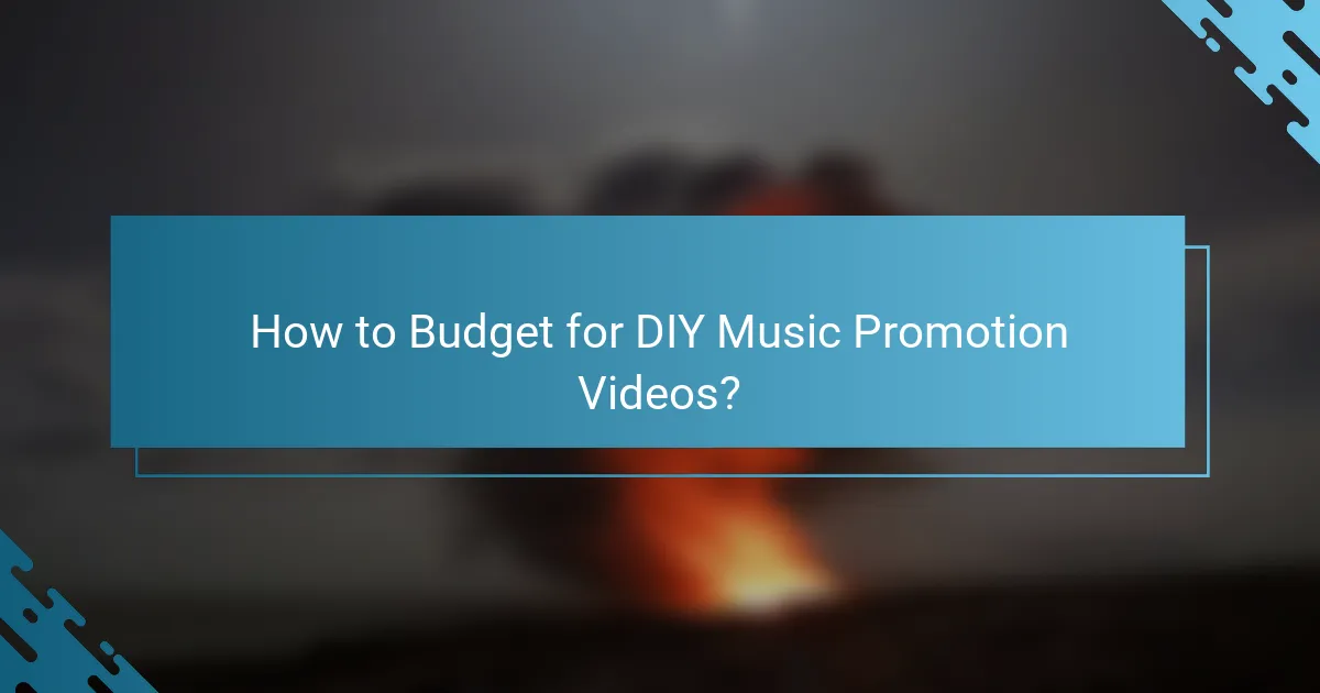 How to Budget for DIY Music Promotion Videos?
