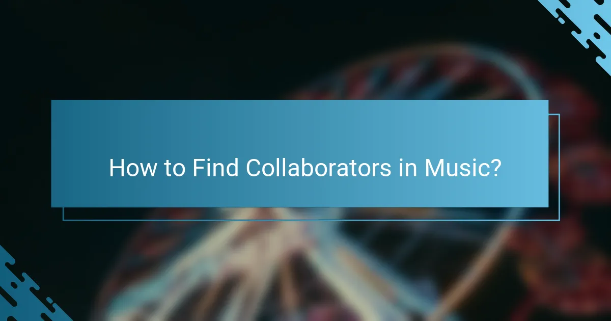 How to Find Collaborators in Music?