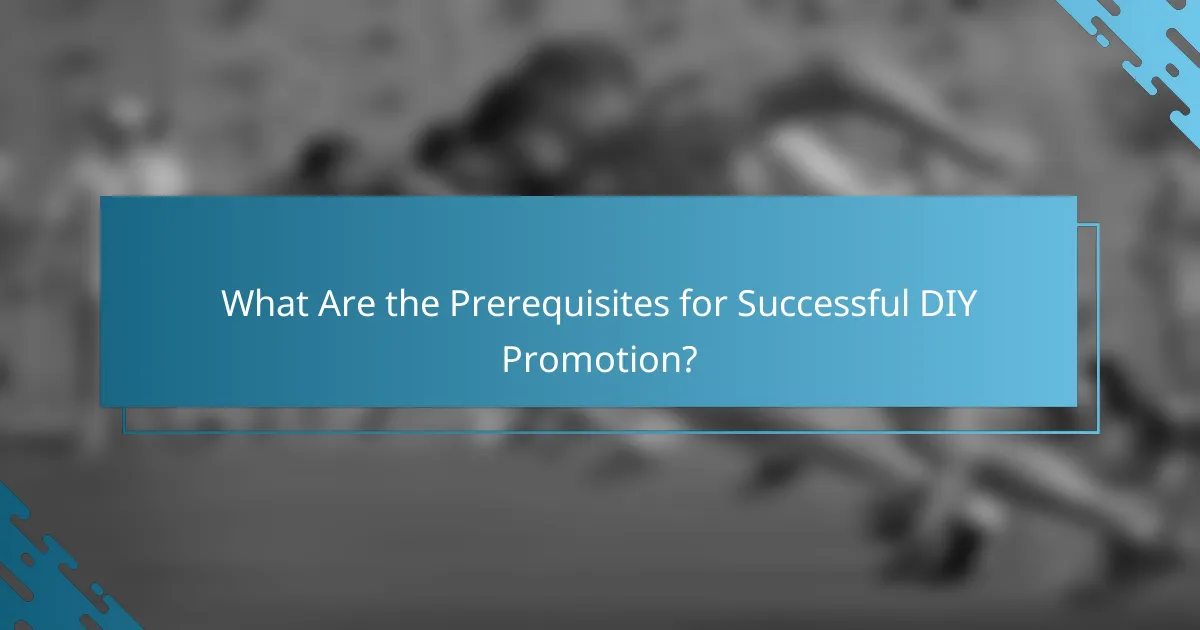 What Are the Prerequisites for Successful DIY Promotion?