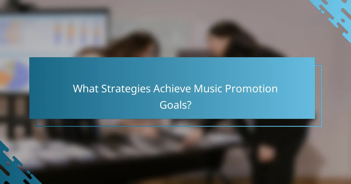 What Strategies Achieve Music Promotion Goals?
