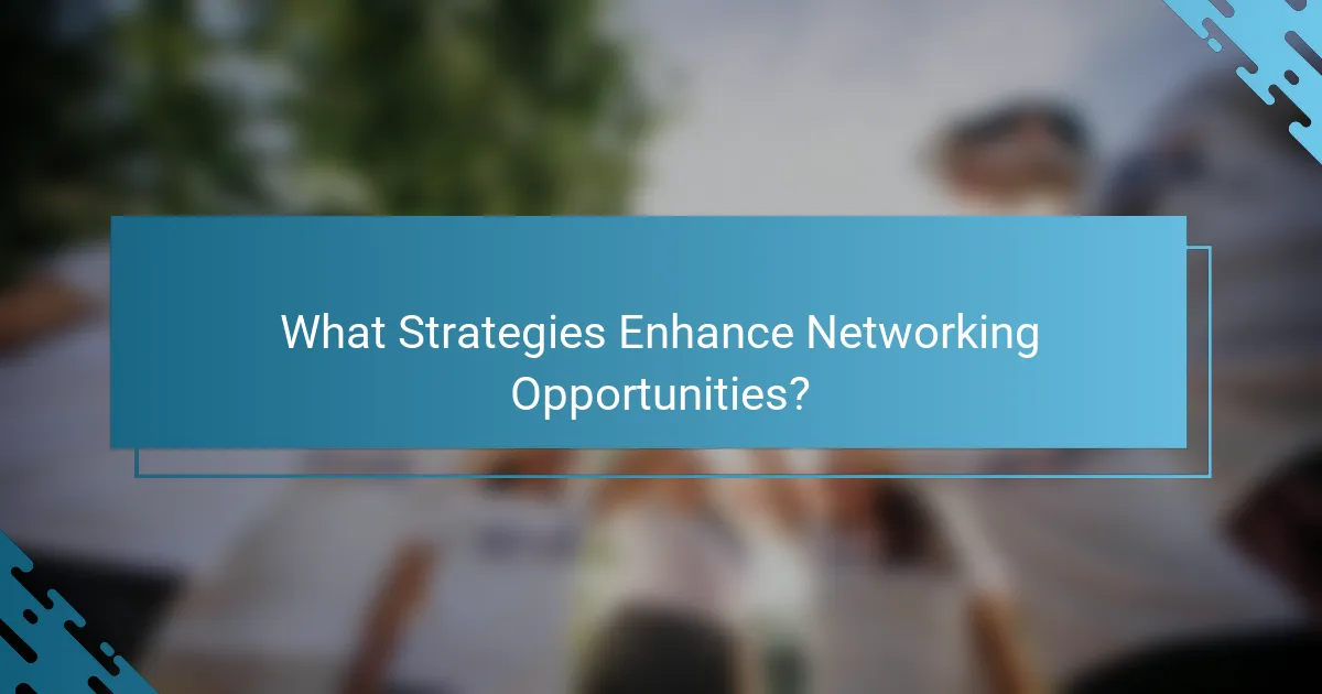 What Strategies Enhance Networking Opportunities?