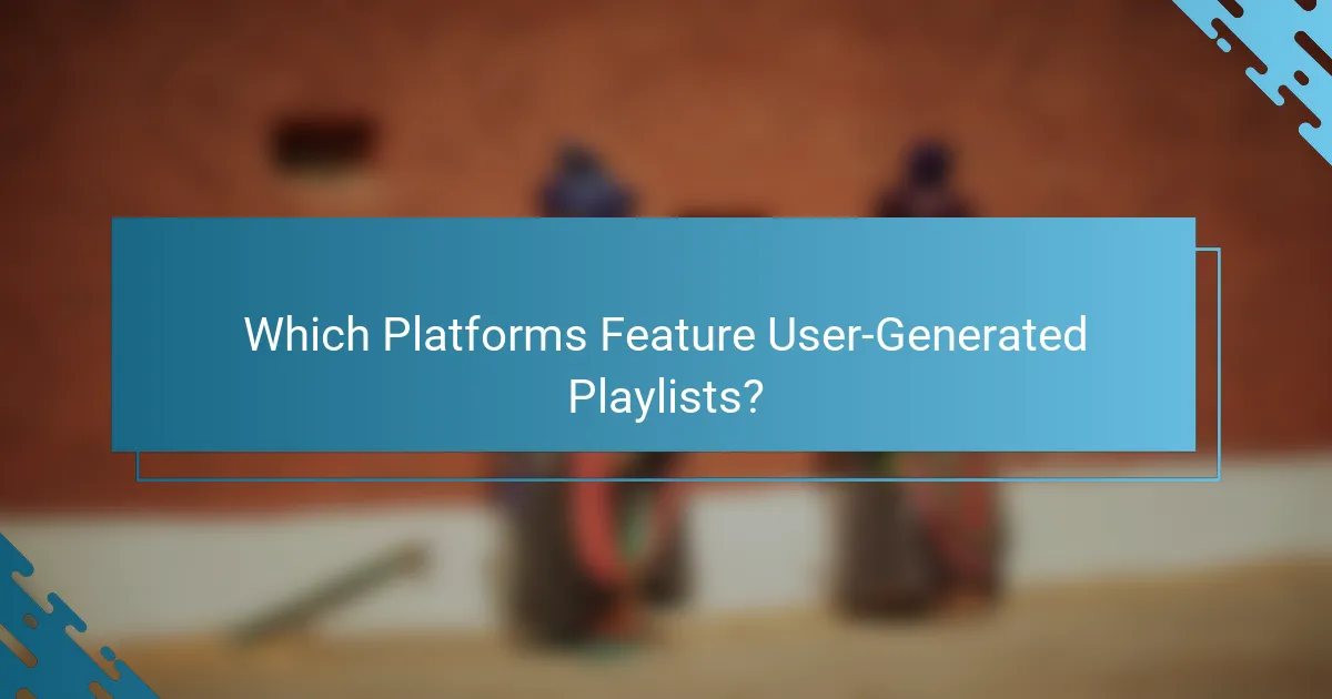 Which Platforms Feature User-Generated Playlists?